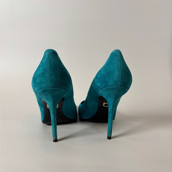 Vintage Roger Vivier Teal Suede Pumps – Paris Designer Heels,  Size 38.5 - Picture 3 of 8